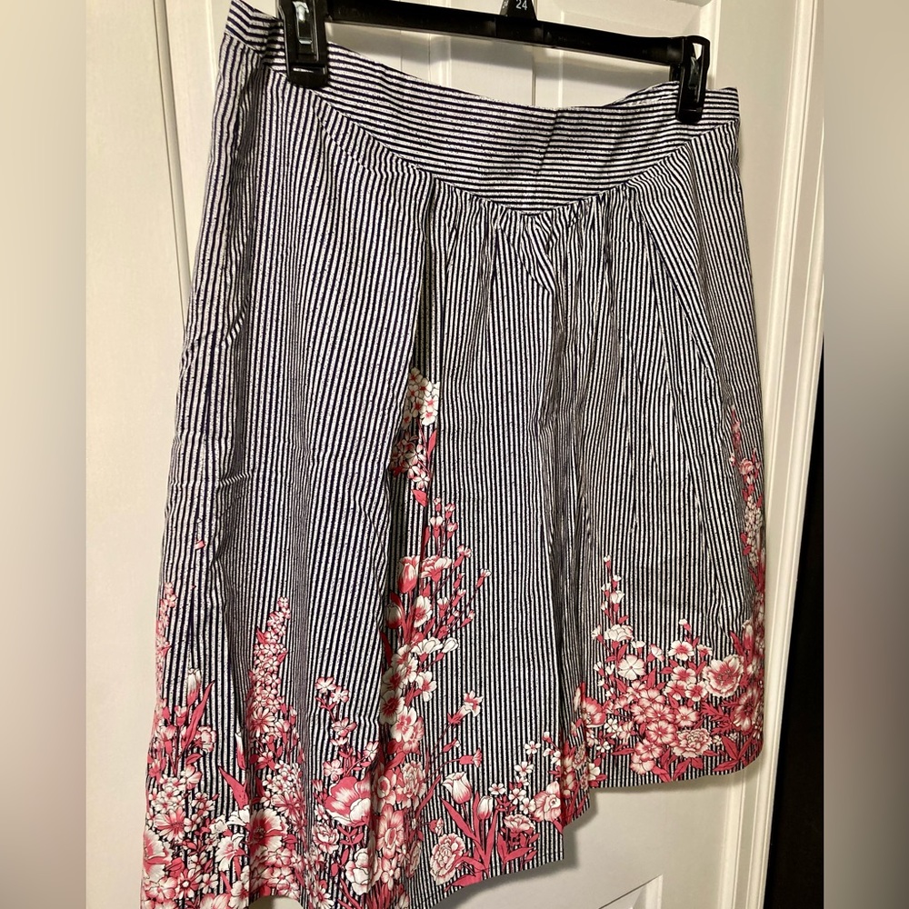 NEW ModCloth Ruby Belle Skirt Navy Pink Floral Woman’s 18 Plus Size - Picture 2 of 12